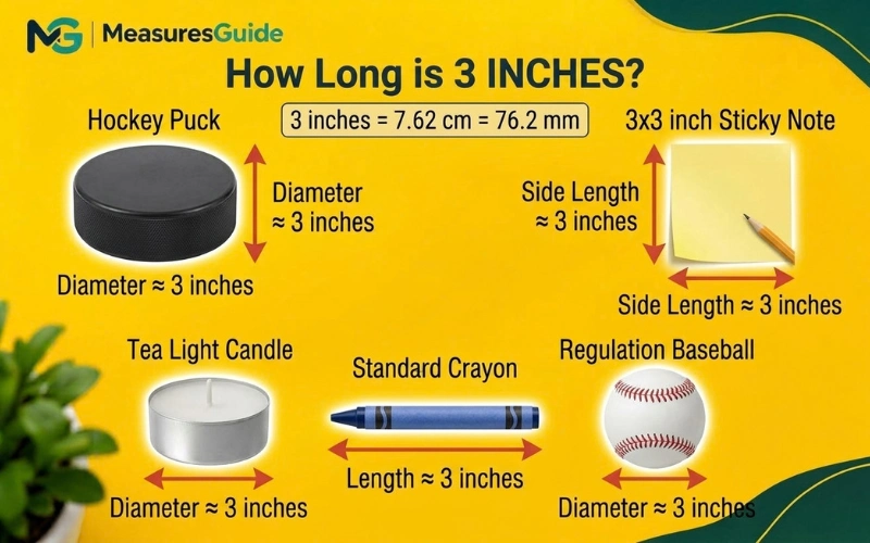 how long is 3 inches